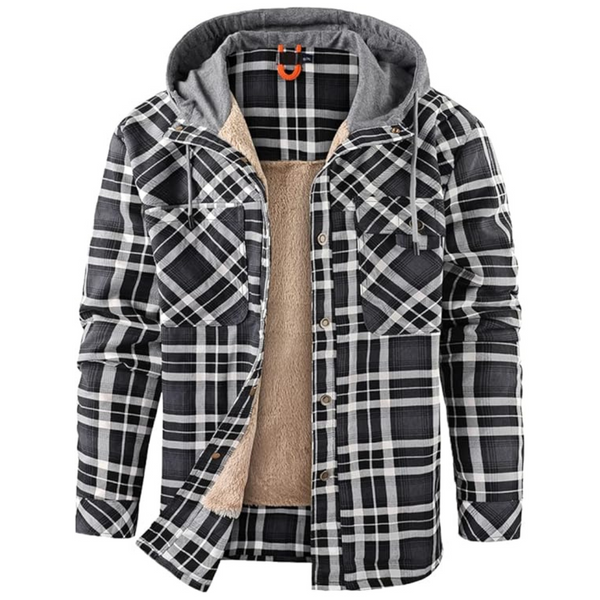 Newhall Men's Classic Plaid Long sleeve Warm Thick Cotton Shirt Jacket