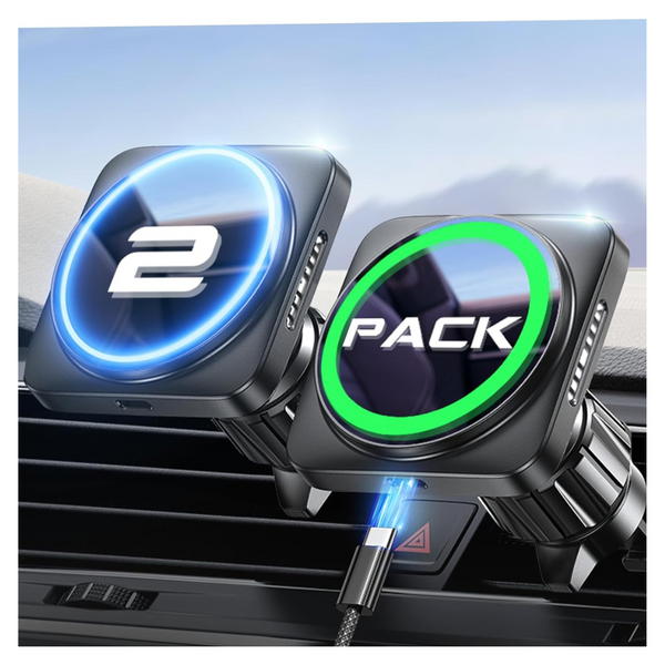 2-Pack Lisen 15W MagSafe Car Charger Mount