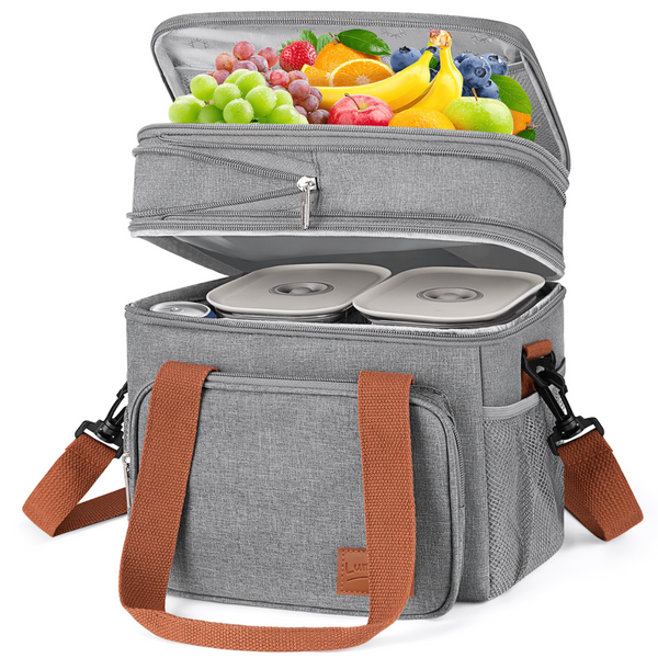 Gped 17l Insulated Expandable Double Deck Lunch Tote Bag (5 Colors)