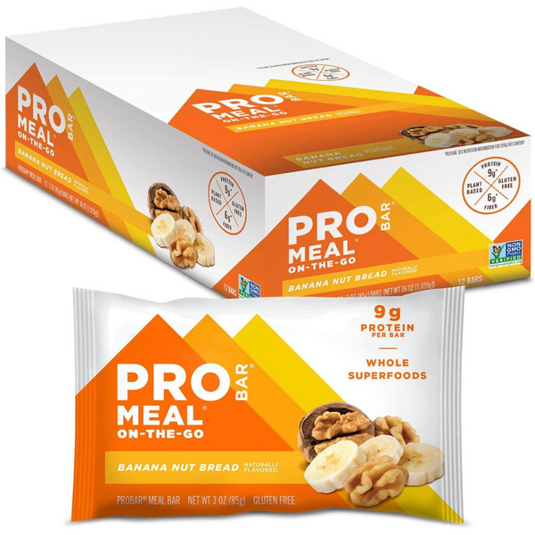 12-Pack Probar Banana Nut Bread, Non-Gmo, Gluten-Free Meal Bar