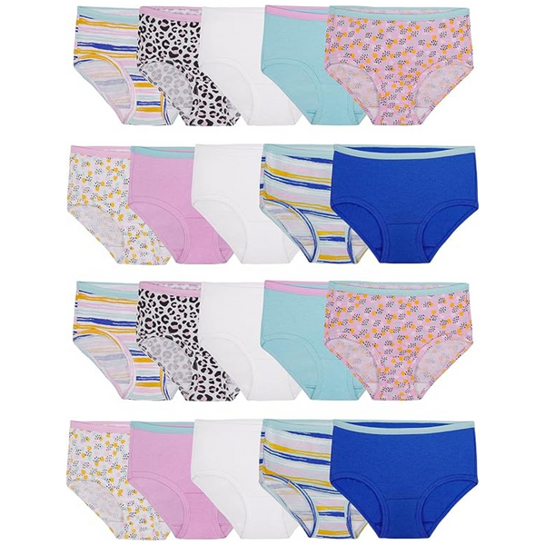 20-Pack Fruit Of The Loom Girls Cotton Brief Underwear
