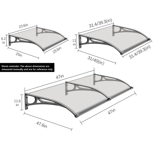 Gvcstxp 24 x 24 Front Door Overhang Window/Door Awnings