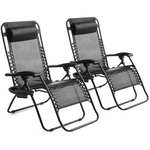 2-Pack Mainstays Zero Gravity Bungee Lounge Chair (4 Colors)