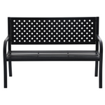 Mainstays Lattice High Back Slat Seat Steel Outdoor Bench (Black)