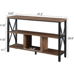 Hombazaar 3-Tier 47" Rustic Entryway Console Table