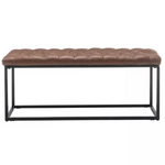 42" Rectangle Bench with Button Tufting & Metal Base (3 Colors)