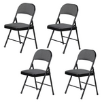 4-Pack Plastic Dev Group Fabric Padded Folding Chairs (Gray)