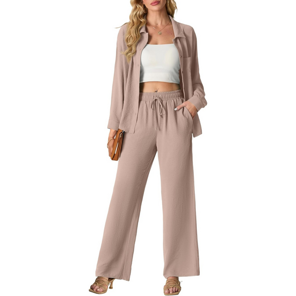 Women's Long Sleeve Shirts and Long Pants Pajama Sets (Various)