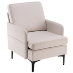 Upholstered Linen Fabric Accent Chair