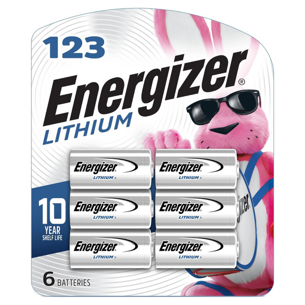 6-Count Energizer 123 3v CR123A Lithium Photo Batteries