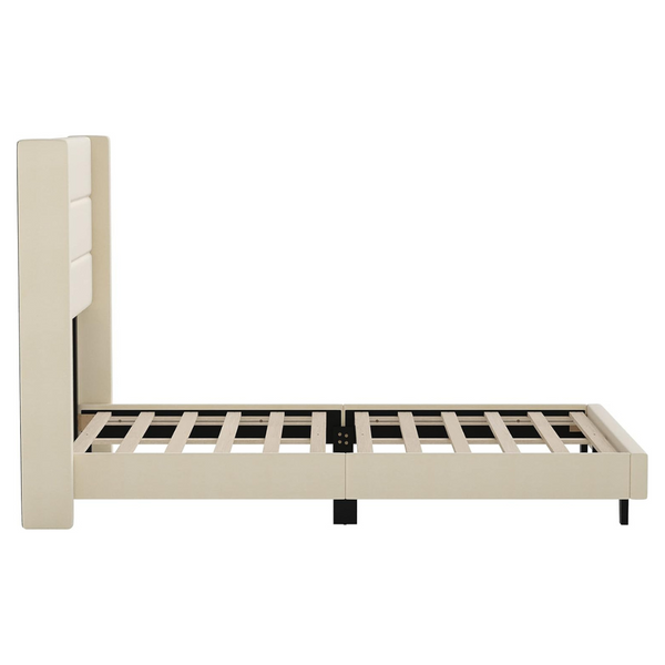 Taylor & Logan Hilton Full Size Faux Linen Upholstered Platform Bed