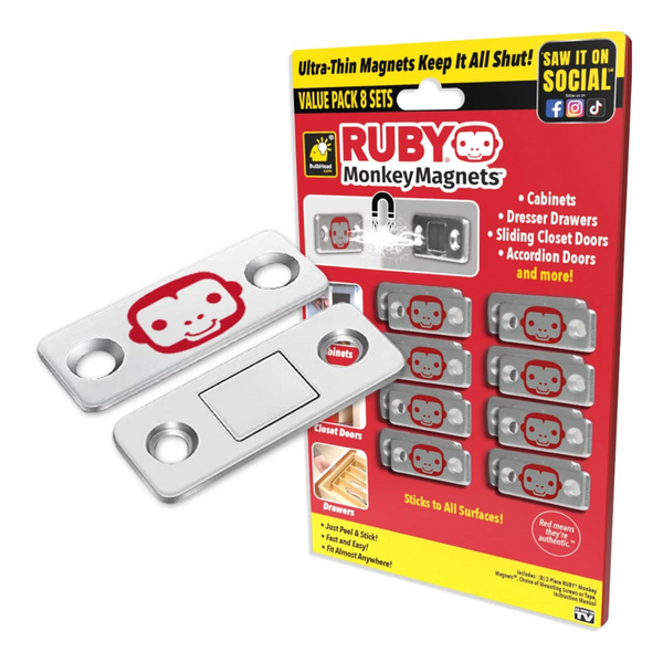 8-Pack Ultra-Thin Ruby Monkey Magnets