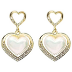 Sparkly Tassel Love Heart Dangle Crystal Earrings (Various)