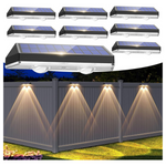 8 Pack Solar Outdoor Waterproof Fence Lights