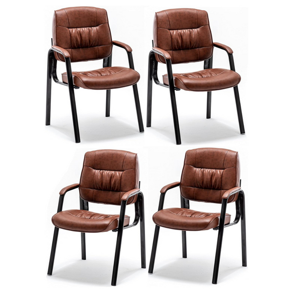 4-Pack BTEXPERT Sleek Back Premium Leather Office Chairs (2 Colors)