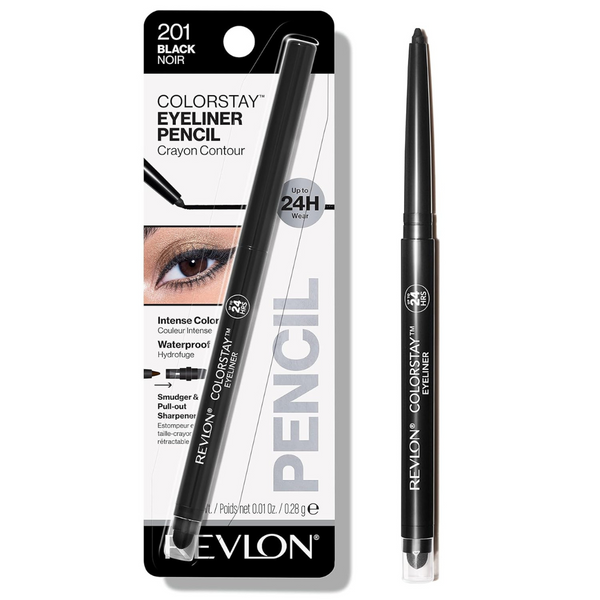 Revlon Pencil Eyeliner, ColorStay Eye Makeup With Built-In Sharpener, Waterproof, Smudge-Proof, Black