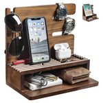 Solid Wood Charging Station Storage/Nightstand Organizer