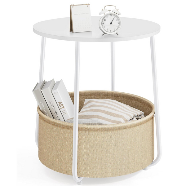 Sweetcrispy Modern Nightstand Small Round Side End Table