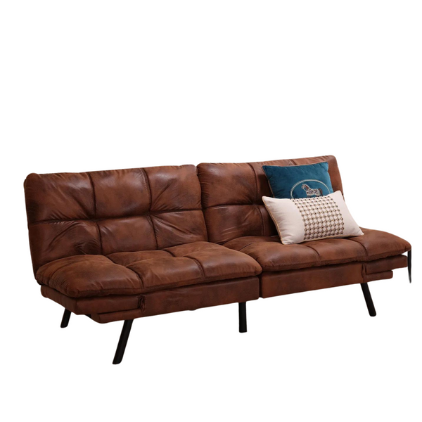 Wade Logan Besharat 70.5" Wide Faux Leather Split Back Convertible Sofa