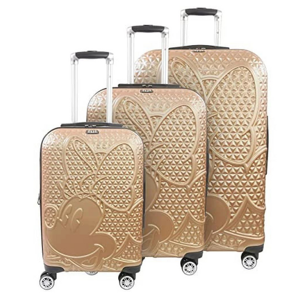 3-Piece Ful Disney Textured Minnie Mouse Hard Sided Luggage Set
