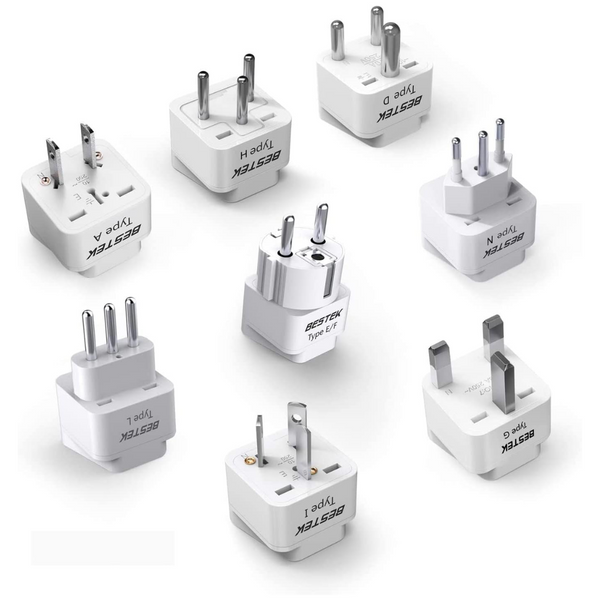 8-Pack Bestek Worldwide Travel Power Plug Adapter Set