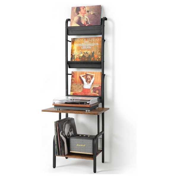 Turntable Stand With Record Holder Vinyl Display Shelf (2 Colors)