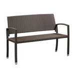 Patio Sense Miles Patio PU Wicker Steel Frame All Weather Bench