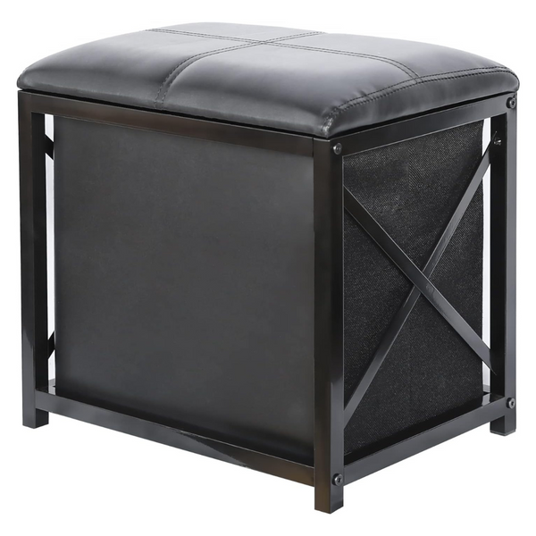 Faux Leather Storage Ottoman Foot Rest