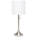 Simple Designs LT1076-BNW Tapered Fabric Drum Shade Table Lamp