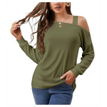 Jinkesi Women's Casual Cold Shoulder Blouse Long Sleeve Tunic Tops
