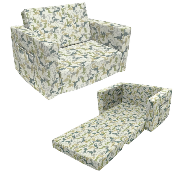 Children's 2 In 1 Convertible Sofa To Lounger