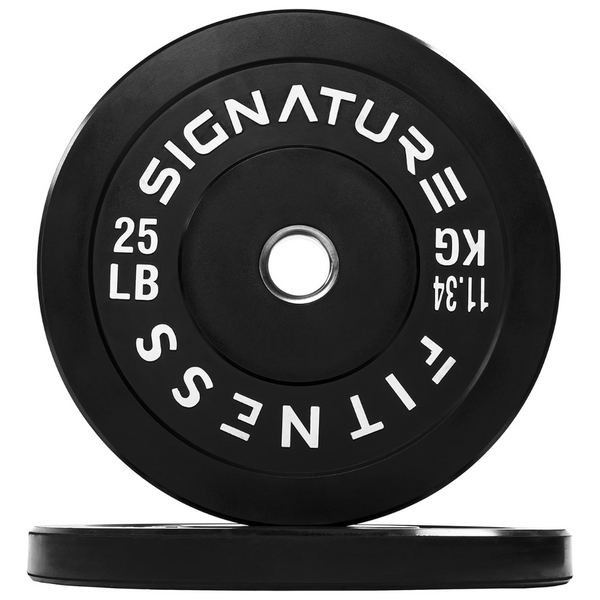 Signature Fitness 2" Olympic Bumper Plate Weight Plates With Steel Hub