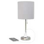 Simple Designs Sleek And Slender Brushed Steel Table Lamp