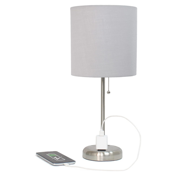 Simple Designs Sleek And Slender Brushed Steel Table Lamp