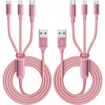 2-Pack IDISON Nylon Braided USB Multi Charging 4ft Cable