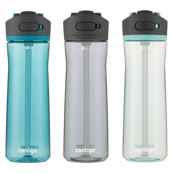 3-Pack 24oz Contigo Ashland 2.0 Tritan Water Bottles W/Autospout Lid