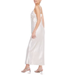 Wild Fable Women's Lace Trim Satin Maxi Slip Evening Party Dress