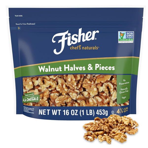 16-Oz Fisher Chef's Naturals Walnut Halves & Pieces