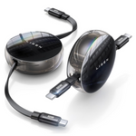 2-Pack Lisen 60W 3.3ft Retractable Fast Charging USB-C Cable