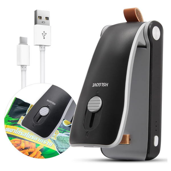Portable 2-In-1 USB Rechargeable Heat Chip Mini Bag Sealer With Cutter