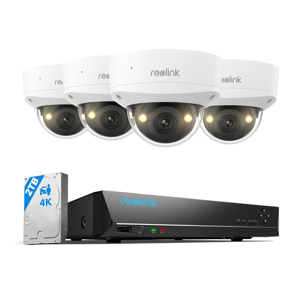 4-Piece Reolink Wired 4K UHD PoE Security Surveillance Camera System