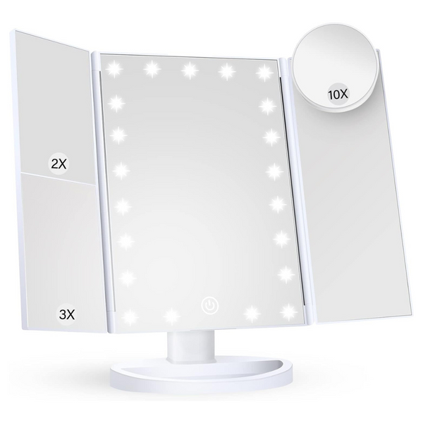 Huonul LED Makeup Vanity Mirror With 2X 3X 10X Magnification