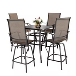 5-Piece Nuu Garden Brown Metal Patio Outdoor Bar Set