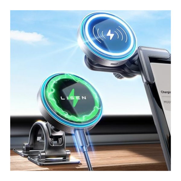 LISEN 15W Tesla Dashboard Phone Mount Charger Holder For Magsafe