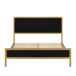 Homfa Full Size Metal Upholstered Platform Bed Frame