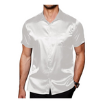 Men's Shiny Printed Slim Fit Beach Shirts