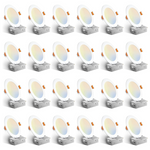 24-Pack Amico 6" 5CCT Thin LED Recessed Ceiling Light W/ Junction Box
