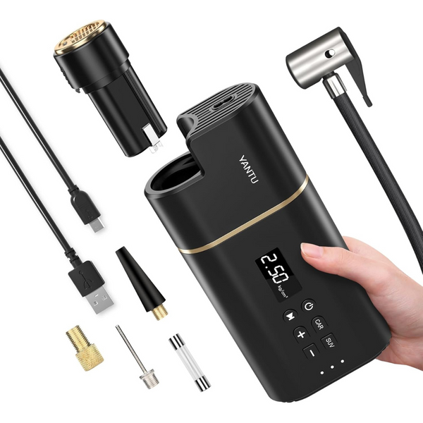 A31 12v Metal Cylinder Block 2000mAh Portable Tire Inflator