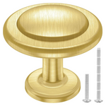 30-Pack Round Drawer 1-1/4" Diameter Pull Knobs (Brass)