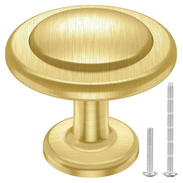30-Pack Round Drawer 1-1/4" Diameter Pull Knobs (Brass)
